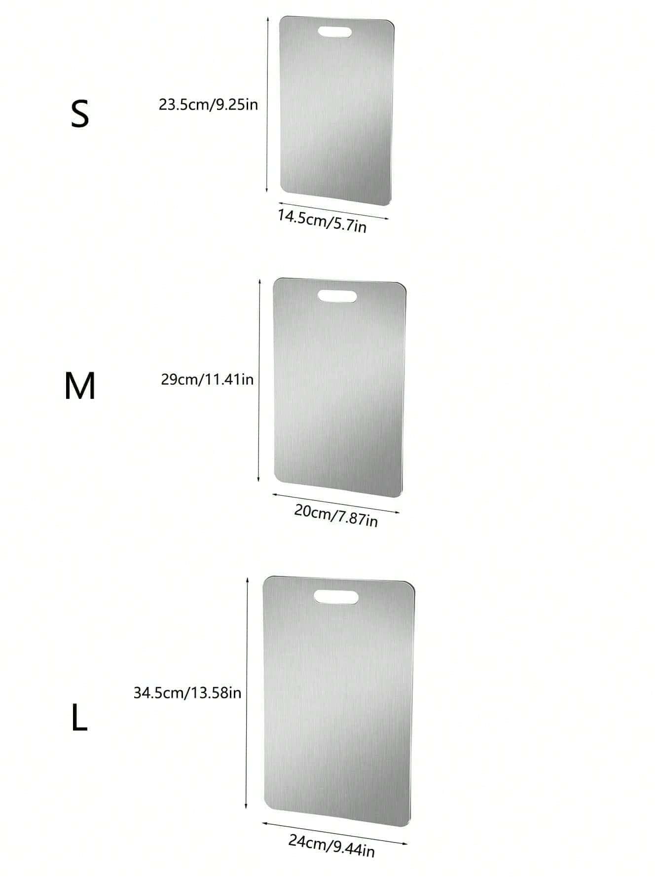 1Pc Stainless Steel Cutting Board, Silver Chopping Block for Kitchen