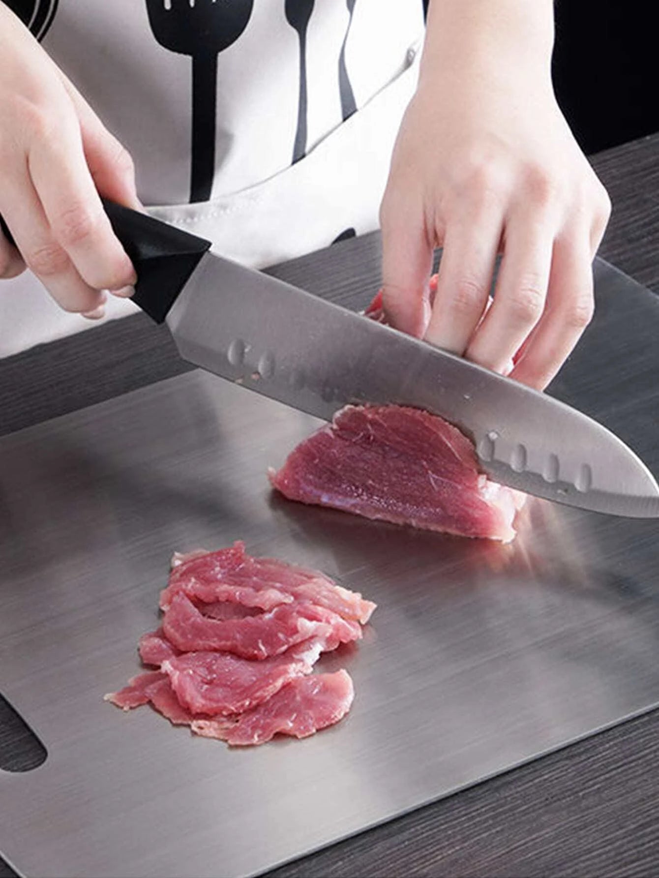 1Pc Stainless Steel Cutting Board, Silver Chopping Block for Kitchen