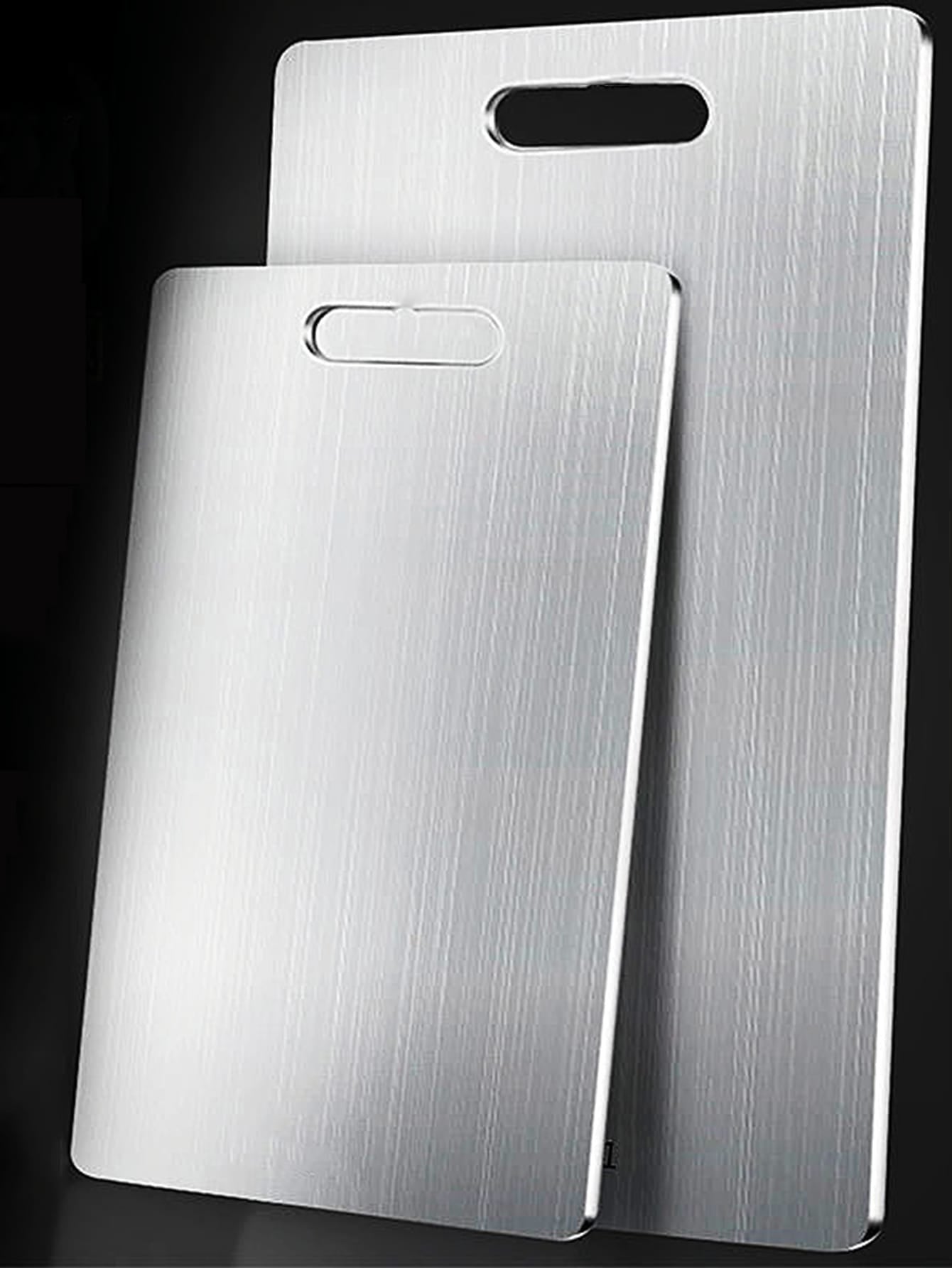 1Pc Stainless Steel Cutting Board, Silver Chopping Block for Kitchen