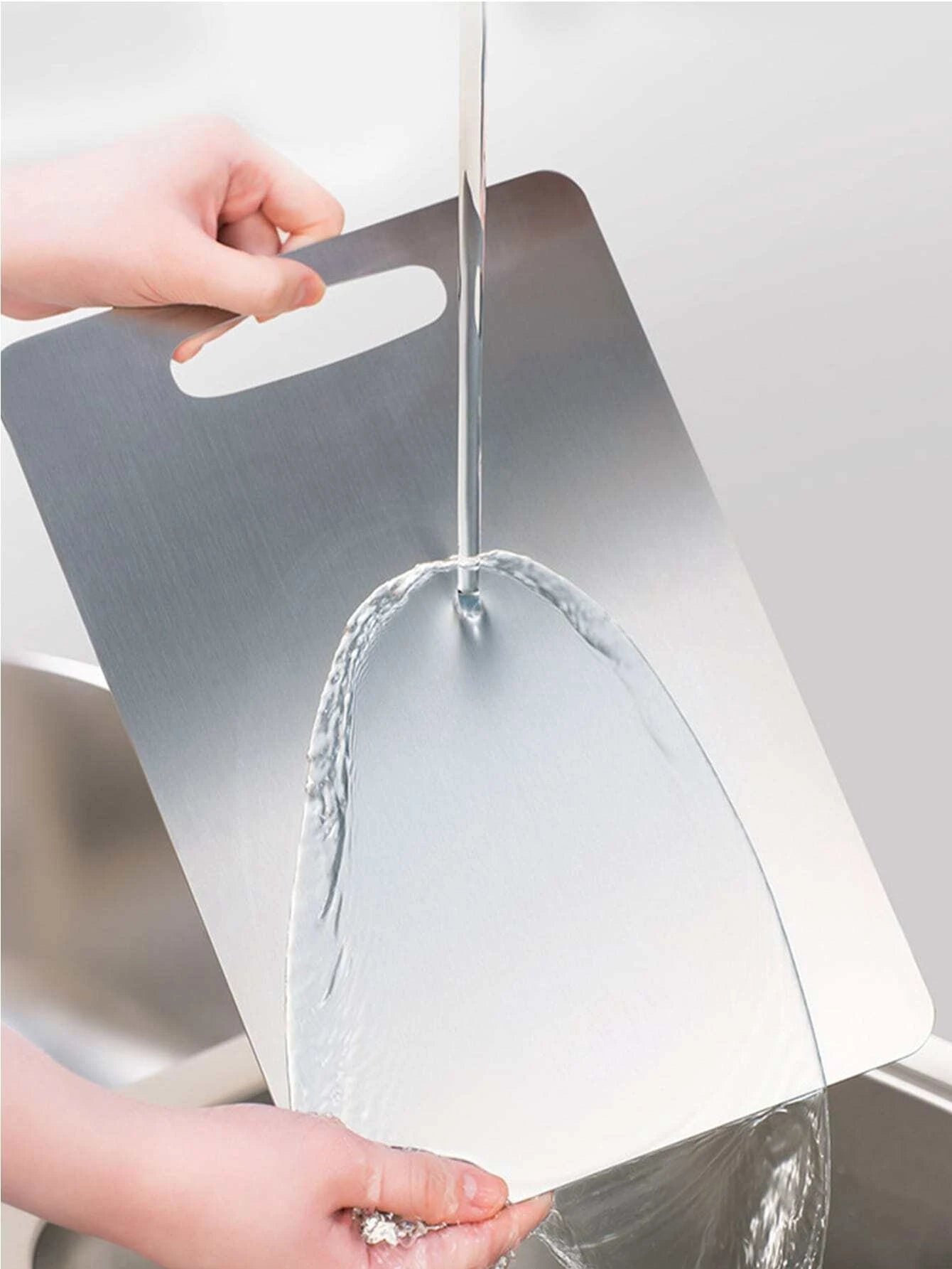 1Pc Stainless Steel Cutting Board, Silver Chopping Block for Kitchen